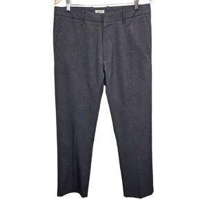 Kenneth Cole Reaction Dress Pants Men's 34x32 Charcoal Micro Check Modern Fit